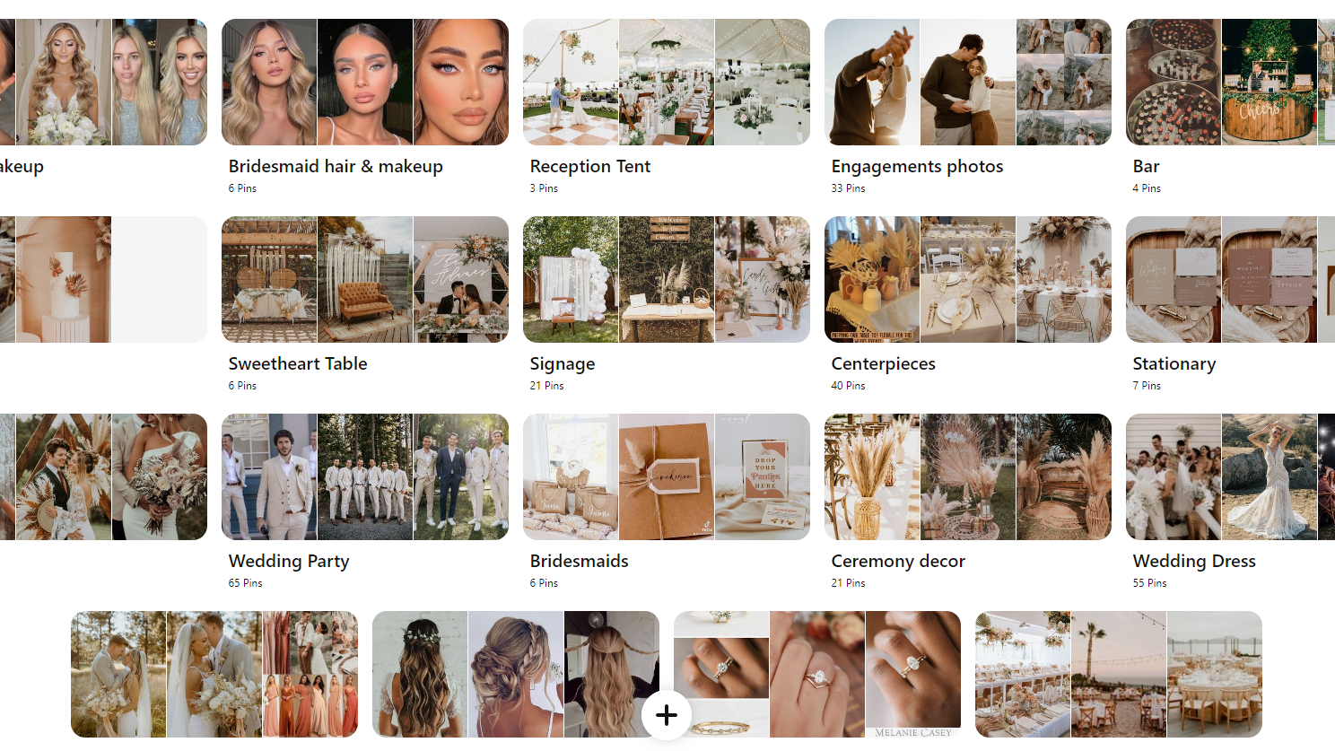 Stay Organized While Wedding Planning - make Pinterest sections